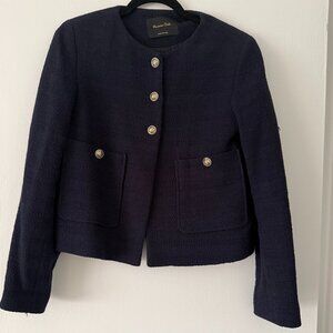 Massimo Dutti - Navy Tweed Jacket, size S, perfect condition